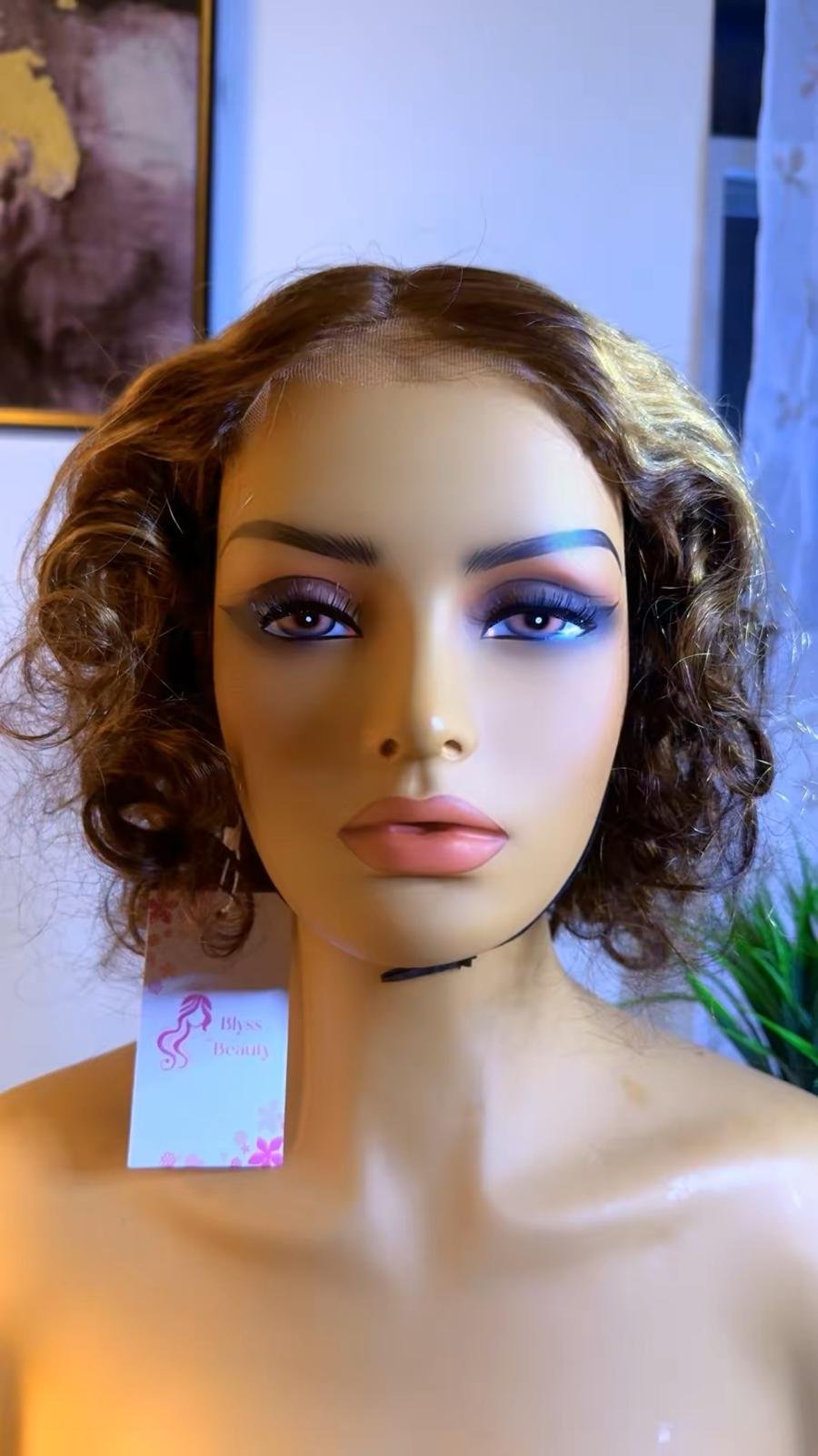 Loose bouncy curly 5x5 lace front pre-plucked wig - 200% Density