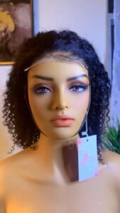 Kinky curly 5x5 glueless lace front pre-plucked wig - 200% Density